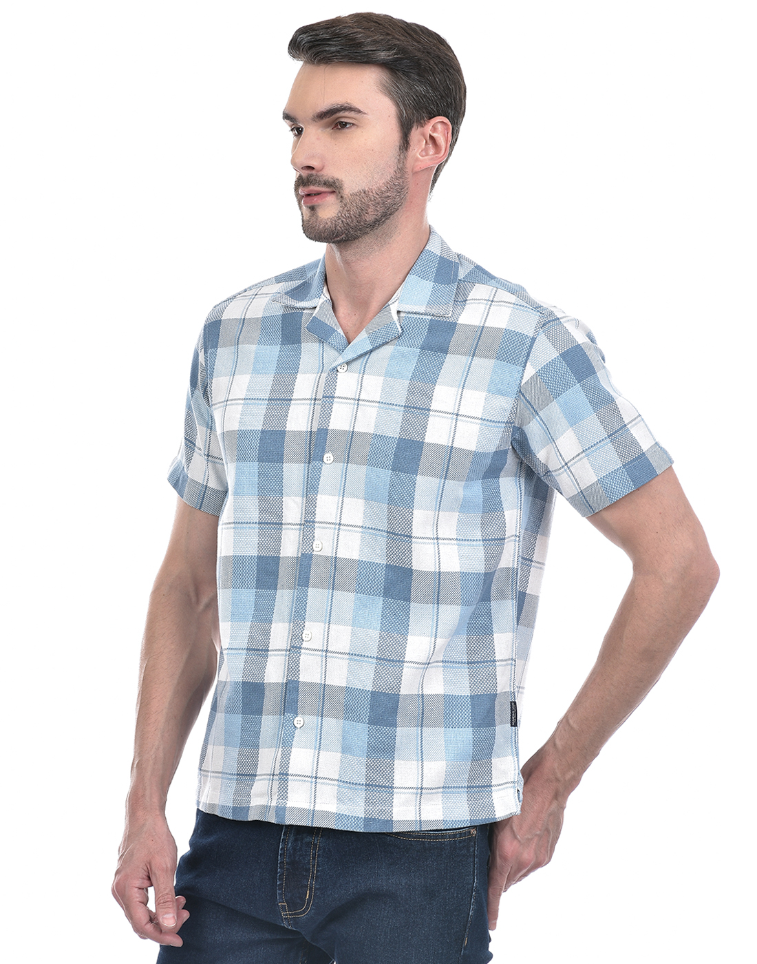 Numero Uno Men Checkered Blue Shirt